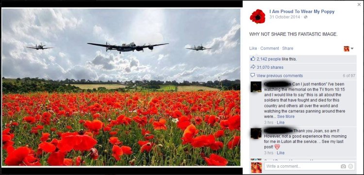 Lancaster flypast over poppies
